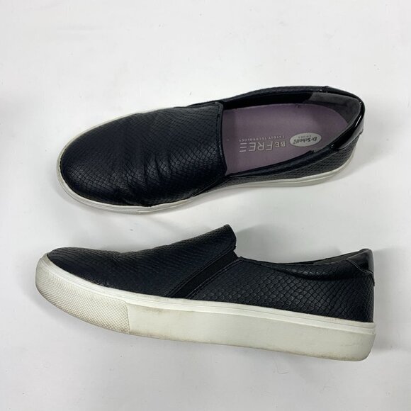 Dr Scholl's Nova Low Top Slip On Sneakers In Black Faux Leather Blend Sz 8.5 IOB - Picture 2 of 12